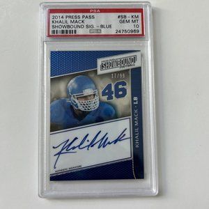 2014 Press Pass Khalil Mack Showbound Signature-17/99-Blue-PSA Gem MT 10-RARE